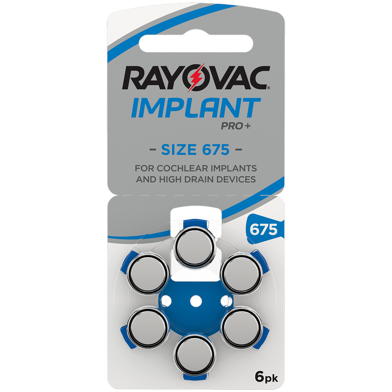 Батарейки для слуховых аппаратов Rayovac 675 Implant Pro+ 
